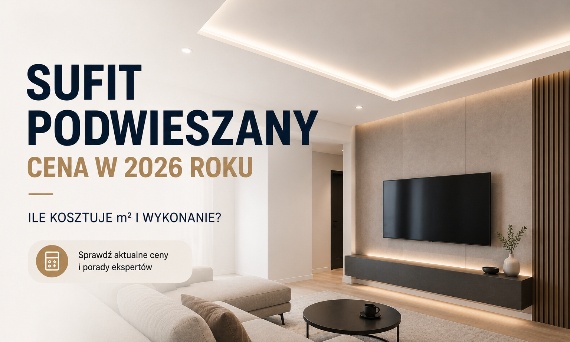 Sufit podwieszany – cena w 2026 roku. Ile kosztuje wykonanie i materiały?